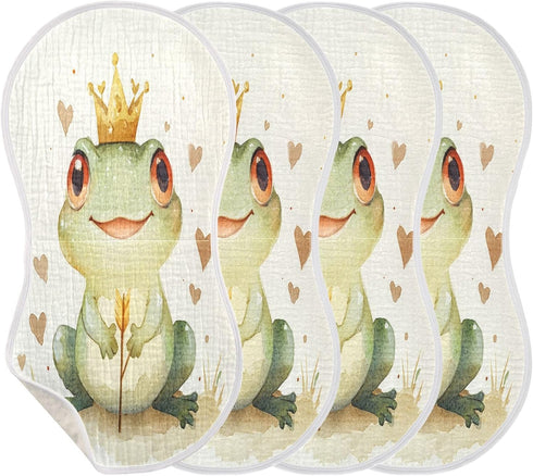 YETTASBIN Watercolor Frog Muslin Baby Burp Cloth, Super Soft Absorbent Cotton Burp Rag Baby Bibs Feeding Cloth