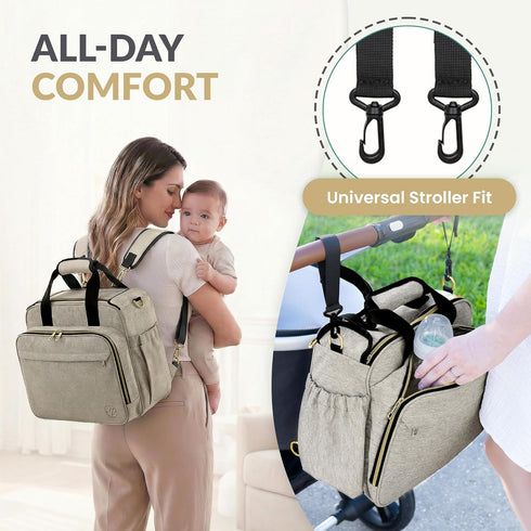 4 1 Backpack, Mellories in Convertible Diaper Bag Tote for Baby Boys and Girls - Converts into Diaper Baby Tote