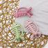 3D Fish Teething Toys for Babies 0-6 Months, 100% Silicone Teether Ring for Teething Relief (Pink)-Bebe