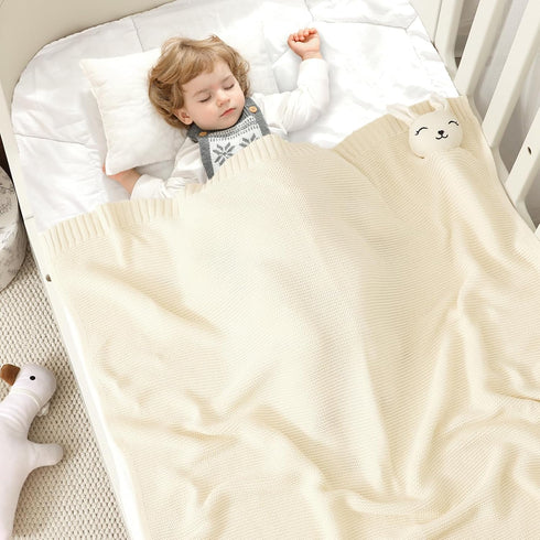 40x30in LAWKUL Bunny Lovey Baby Blanket Soft Plush Security Blanket Knit Snuggle Comfort for Newborns Toddlers Boy Girl