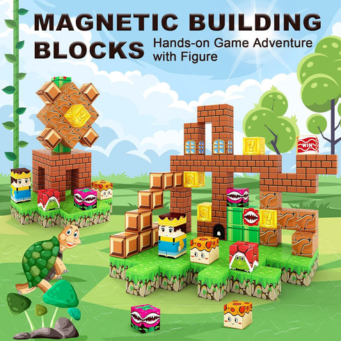 Magnetic Blocks Building Toys - Build Mine Magnet World Set, Magnet Toys for Boys & Girls Ages 5-7, Buildable Game