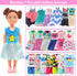 25 Pcs 5.3 Inch Doll Clothes Suitcase Accessories 4 Dresses 3 Tops and Pant Outfits 3 Swimsuits 1 Luggage 3 Shoes 11 Travel Accessories Glasses for 5.3 Inch Dolls(Doll NOT Include)