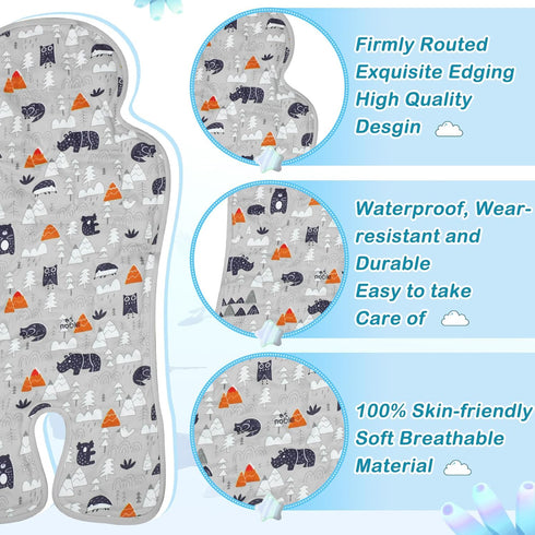 Pinkunn 4 Pcs Gel Car Seat Cooler Pad for Baby, Ice Stroller Cooler Mat for Baby Car Seat, Child Safety Seat
