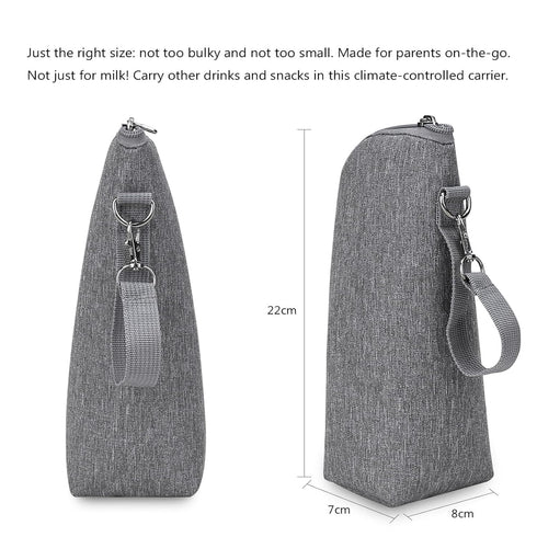 Qsvbeeqj Travel Milk Warmer Bag Infant Feeding Bottle Protective Cover Insulation Pouch Portable Organiser Bag Nursing