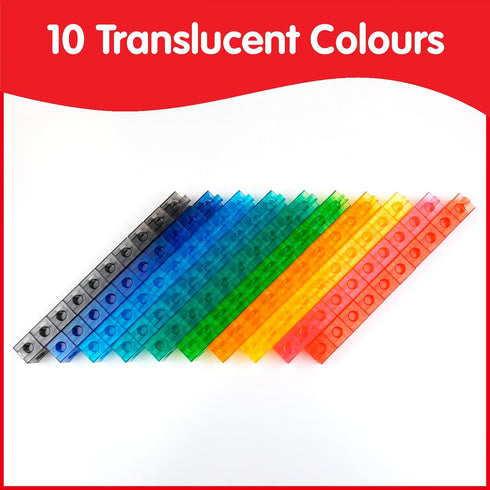 edxeducation Translucent Linking Cubes, Construction Toy for Early Math, Set of 100 Light Table Toy