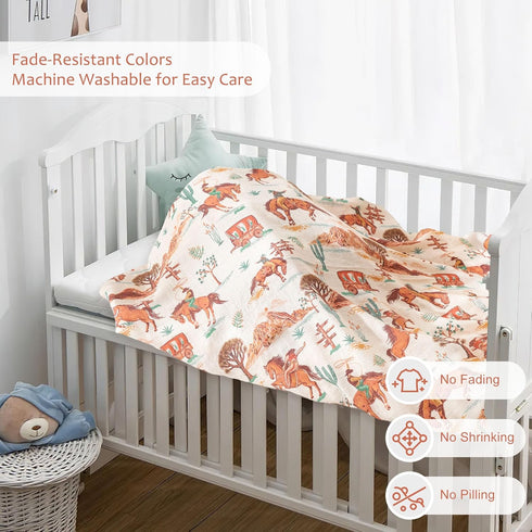 4 Pack 47"x47" Muslin Swaddle Blankets for Newborn, Large Soft Breathable Bamboo Cotton Baby Blanket, Lightweight