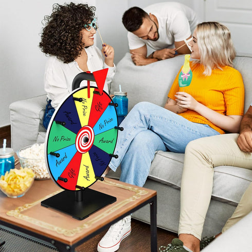 12 Inch Facilife Spinning Wheel - Color Prize Wheel with Stand, Table Spinner for Trade Shows, Carnivals & Home Games