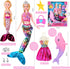 BYCICI Set 4-7 Summer Magical Mermaid Dolls for Girls - Princess Twin Dolls with Color-Changing Purple Dolphin, Outfits