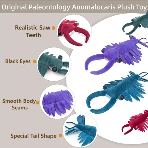 21" FRANKIEZHOU Simulation Anomalocaris Arthropod Plush-Green Cambrian Ancient Sea Creature Shrimp Stuffed Animal,Soft