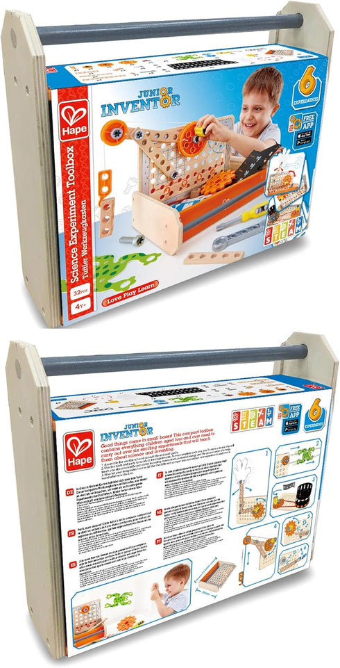 Toolbox 32 Set Hape Science Experiment | Colorful Wooden Experiment Kit, Fun Educational Science Kids Toy & Know-How