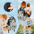 Honeybaby Backpack 19L Diaper Bag for Mom & Dad Checkered Background Flowers Large Diaper Bag Tote with Multi-Pocket