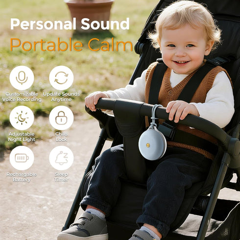 12 Portable White Noise Machine for Baby Sleeping, Sound Machine with Personal Voice Recording & Night Light