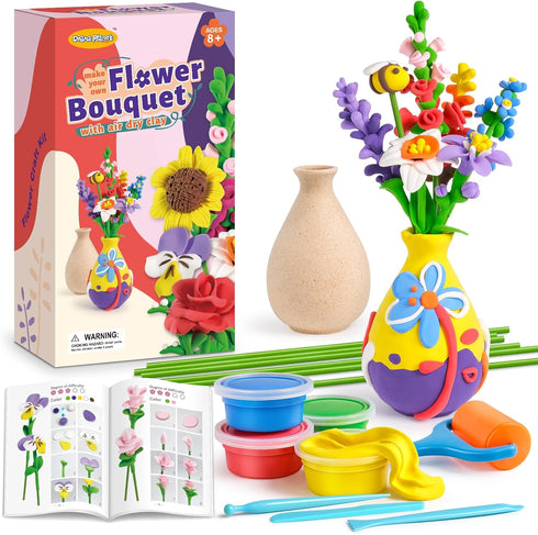 Drama Planet Flower Craft Kit for Kids, Make Your Own Flower Bouquet