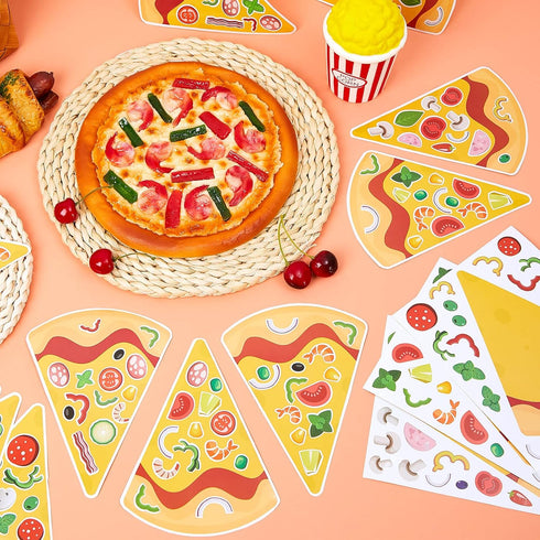 Make a Pizza Stickers - Pizza Crafts Party Supplies and Decorations for DIY Arts Birthday Games (36 Sheets)