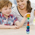 16 Pcs Colored Wooden Stacking Blocks, Solid Wood Rocks Building Toys for Kids Toddlers Educational Games