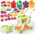 Ming You Kids Shopping Cart with Cutting Play Food Set for Kid Kitchen, 2