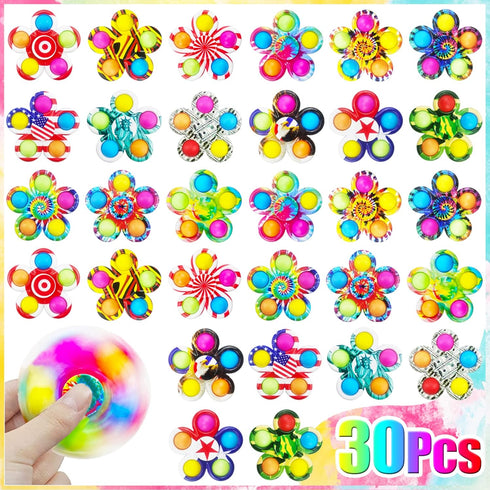 MEZHOBBY 30 Pcs Fidget Spinners Toys for Boys Girls, Christmas Party Favors, Goodie