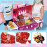 Playset 2 3 4 5 6 7 8 Kid Toy Grill, BBQ Grill with Light Sound, Smoke Effect and Wheels, Pretend Food, Little Chef