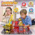 Magnetic Tiles Kids Construction Toys - Road Set with Magnet Crane for Boys Age 3-10, Building Blocks Expansion Pack