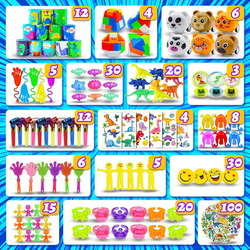 HOLILURE 324PCS 3-5 4-8-12, Pack Party Favors for Kids Fidget Toys Birthday Bulk Goodie Bag Stuffers, Treasure Box Toys