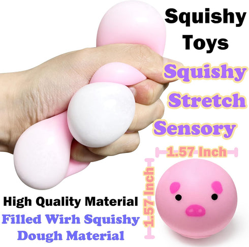 ZTATU (3 Pack) Mini Pig Dumpling Squishy Fidget Toys Sensory Stress Toys for Adults, Squishy Dough Ball Party Favors