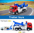 Tow Truck Toys with 2 Mini Toy Cars Set - Pull Back Truck Vehicles with Lights and Sound for Boys 3-9 Years Old