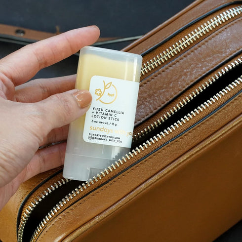 Sundays With You Vitamin C Yuzu Solid Lotion Stick - Camellia Oil Moisturizer - TSA Travel Friendly Lotion