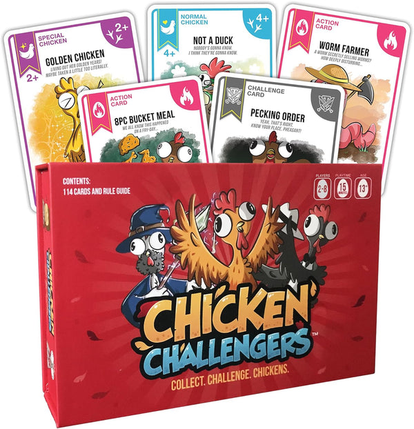 Chicken Challengers Card Game Hilarious Strategy for Adults & Teens, Family Game