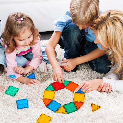 Set,60 Set FNJO Magnetic Tiles, Magnet Building PCS Building Blocks STEM Preschool Montessori Toy for Kids Boys Girls