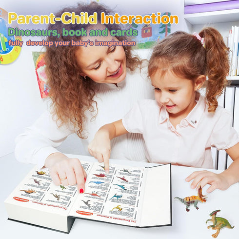 50 3 4 5 6 7 8 12 BIWASE Dinosaur Toys Book with PCS Different Dinosaurs Figures & Pokers,Interactive Perfect for Kids