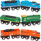 Battat Classic Trains 6Pc Wooden Railroad Set - Magnetic Toy Trains with Engines & Cars for Kids 3 Years +