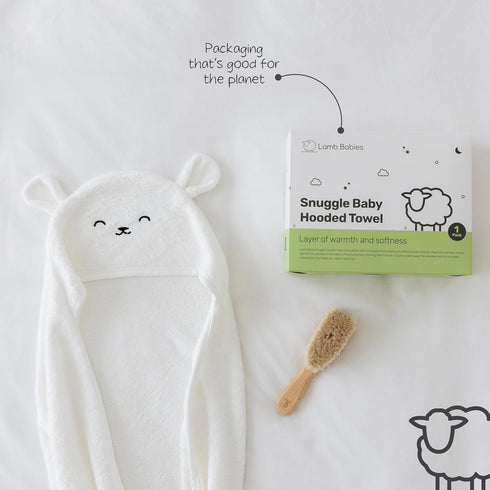 Snuggle Hooded Bamboo Baby Towel, Ultra-Soft Bamboo Viscose for Warmth and Quick Drying, Functional Bath-Time
