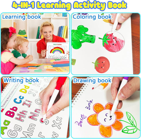 Huijing Montessori Preschool Learning Activities Busy Book - Workbook Activity Binder / Toys for Toddlers, Autism