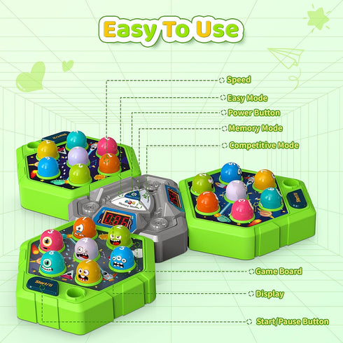 3-12 3 3 Hammers, 3 4 5 6 7+ Whack Game Mole for Toddlers, Toys for Year Old Boys Girls, Interactive Educational