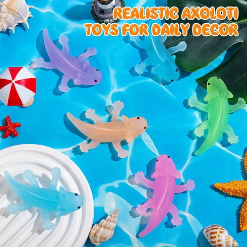 SYWHXY 45PCS (5 Axolotl Animals Toys Bulk Cute Squeeze Axolotl Fidget Stress Relief, Salamander Animal Sensory Toys