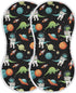 Qinllo Muslin Burp Cloths Space Dinosaur Spaceship Black Print Cotton Baby Burp Cloths