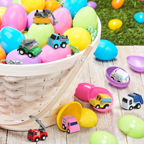 Fajiabao 18 Pcs Toy Car Mini Pull Back Cars for Toddlers, Party Favors Bulk Small Construction Toys for Kids