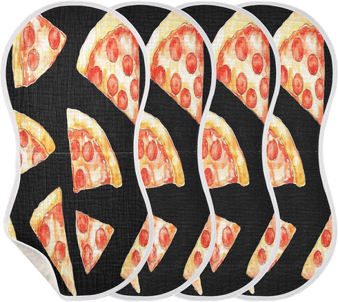 YETTASBIN Pizza Muslin Baby Burp Cloth, Super Soft Absorbent Cotton Burp Rag Baby Bibs Feeding Cloth for Newborn Boys