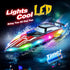2.4Ghz 8-12,Toy JOI MEW RC Boat for Kids with LED Lights, Remote Control Racing Boats for Water Boat for Pools & Lakes