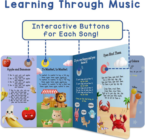 28 28-Button 1-3 LEARNING BUGS Fun Favorite Nursery Rhymes Sing Along with Nursery Rhymes, Musical Books for Toddlers