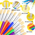 Joyooss Paint Brushes for Kids, 12 Pcs Large Round/Flat Washable No Shed Hog Bristle Toddler Paintbrushes for