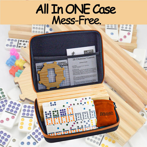 Set 12 4 Set 12 Bucher&Rossini Dominoes Double with Racks for Adults Kids, Mexican Train Domino Double Twelve, Mexican