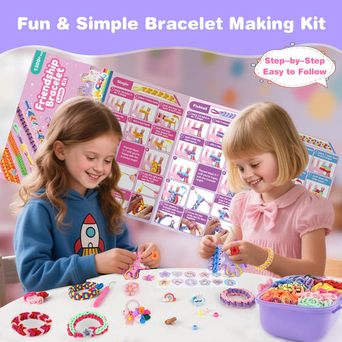 8-12, 1300+PCS 2 6 7 8 9 10 11 12 Nicella Bracelet Making Kit Gifts for Girls Ages Weaving Loom Kit Toys, Kids DIY