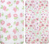 2 Pack 28x52 Standard Microfiber Fitted Crib Sheets for Baby Girl, Boy & Neutral, - (Roses & Flowers)