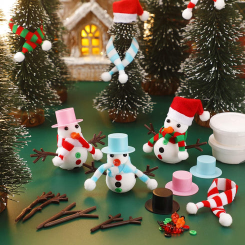 9 Pack Snowman Craft Kit for Kids: Christmas Snowman DIY Decorating Kit for Home Party