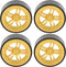 RC Car Drift Tires, 4PCS 6 Spoke Plastic Wheel Rims with Rubber Tires for 1/10 RC Drift Car (Golden)