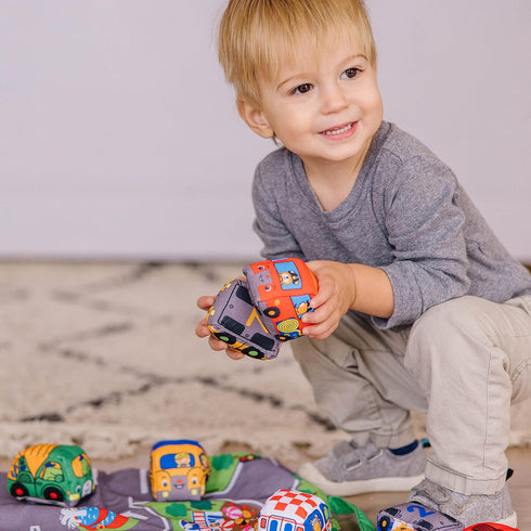 (19.25 14.25 inches) 9 Melissa & Doug Take-Along Town Play Mat x with Soft Vehicles
