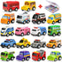 18 Pack Assorted Pull Back Car Toys with Storage Organizer Box, Mini Vehicle Set for Child Toddler Birthday Gift