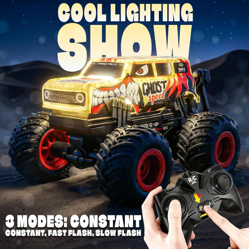 1:20 4-7, 5 6 7 8 9 10 BEZGAR Monster Truck Toys, Remote Control Monster Truck with Dancing Spins, Lights & Music