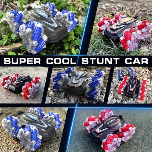 New Gesture Sensing RC Stunt Car with Lights Music, Hand Gesture Control 360° Spins for Boys 6-12